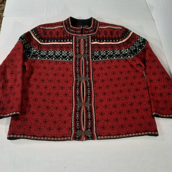 Skyr Wool Fair Isle Cardigan Sweater - Picture 3 of 8